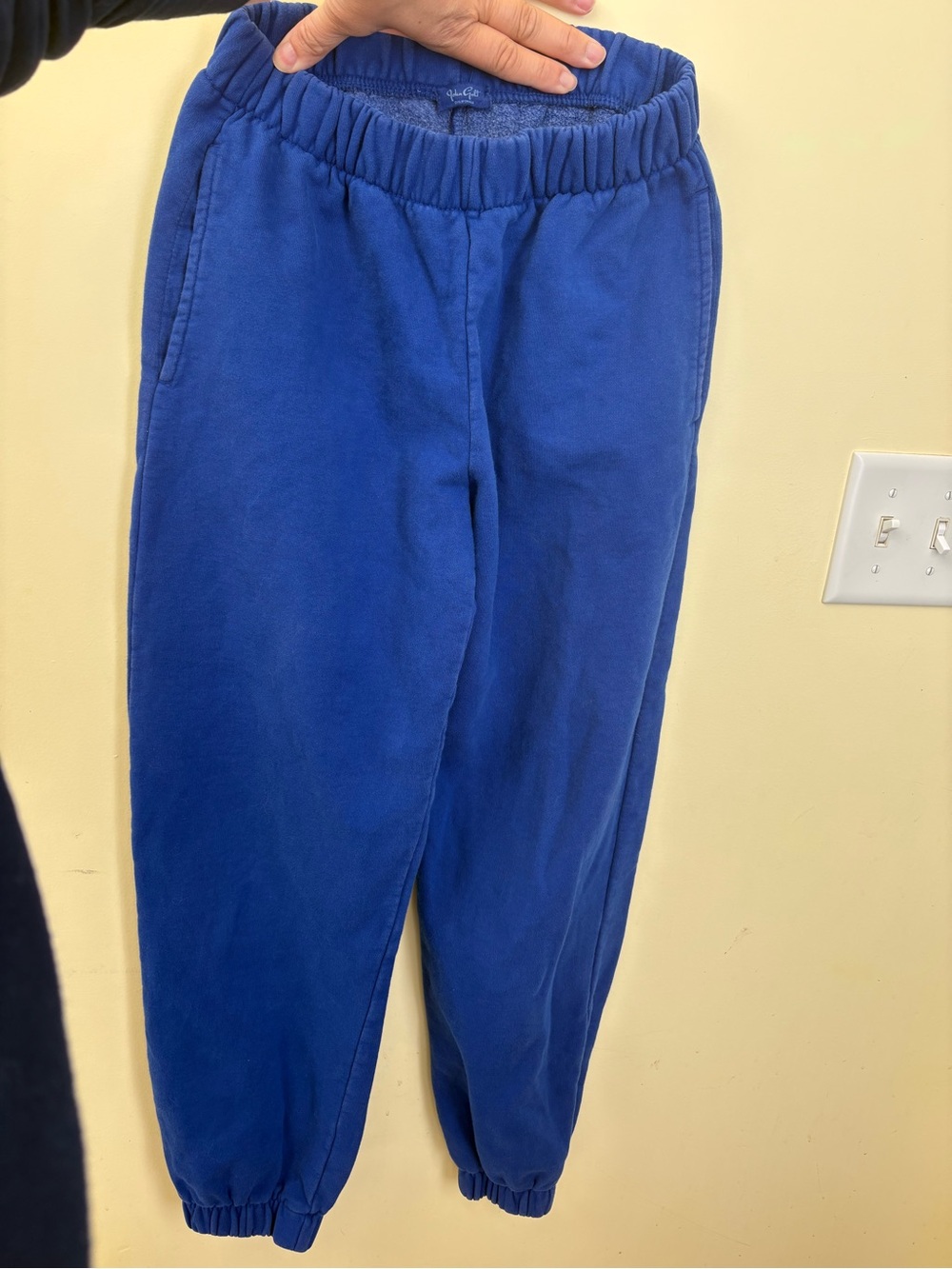 Brandy Melville Blue Fleece Sweatpant Waistband Detail